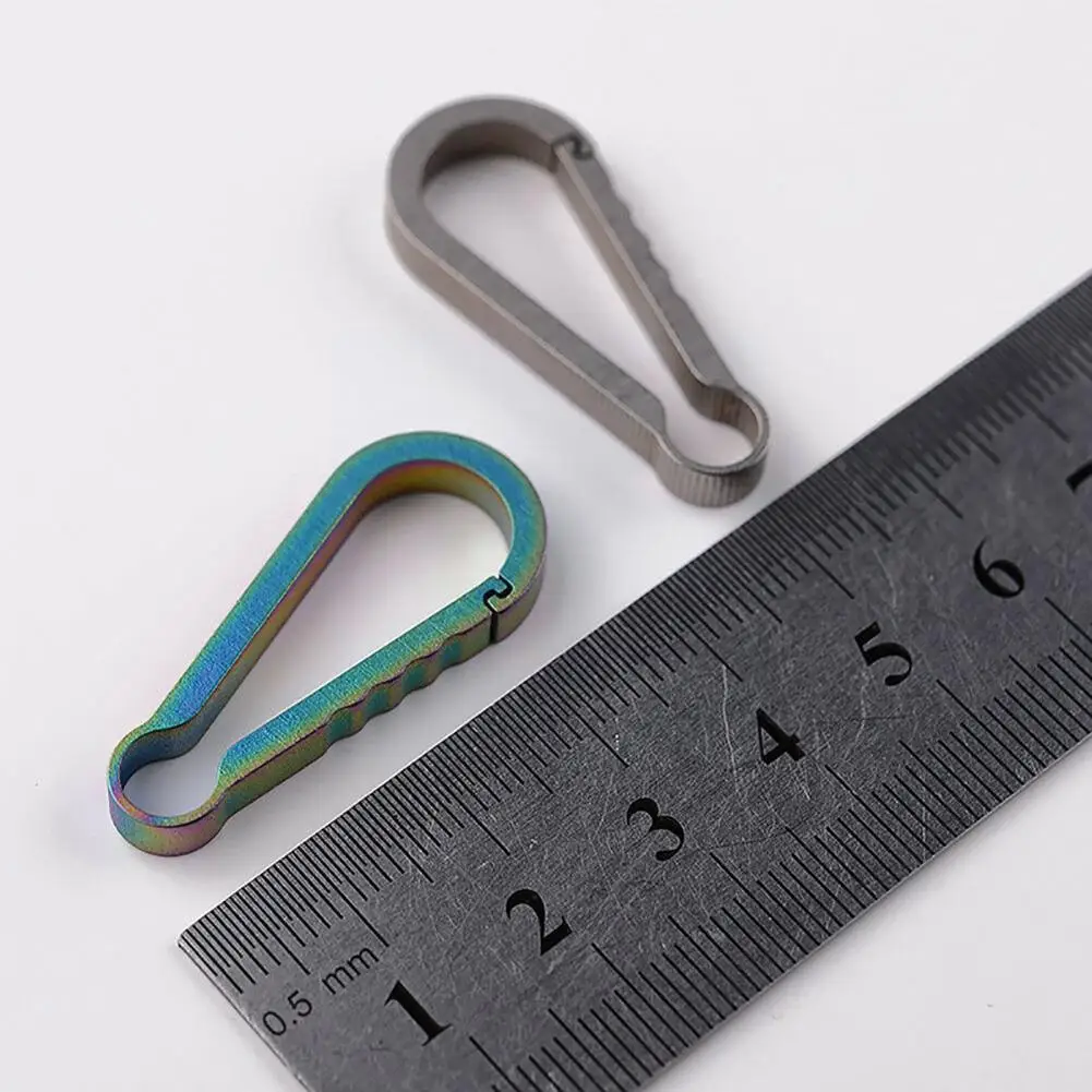 1pc New Outdoor Titanium Alloy Heavy Duty Carabiner Release Key Keychain Snap Spring with Titanium Hooks Clips Quick H R3I0