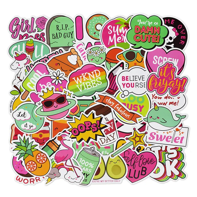 100Pcs Ins Cute Cartoon Anime Graffiti Stickers for  Motorcycle LaptopKids Bike Skateboard Backpack Waterproof DIY Vinyl Sticker