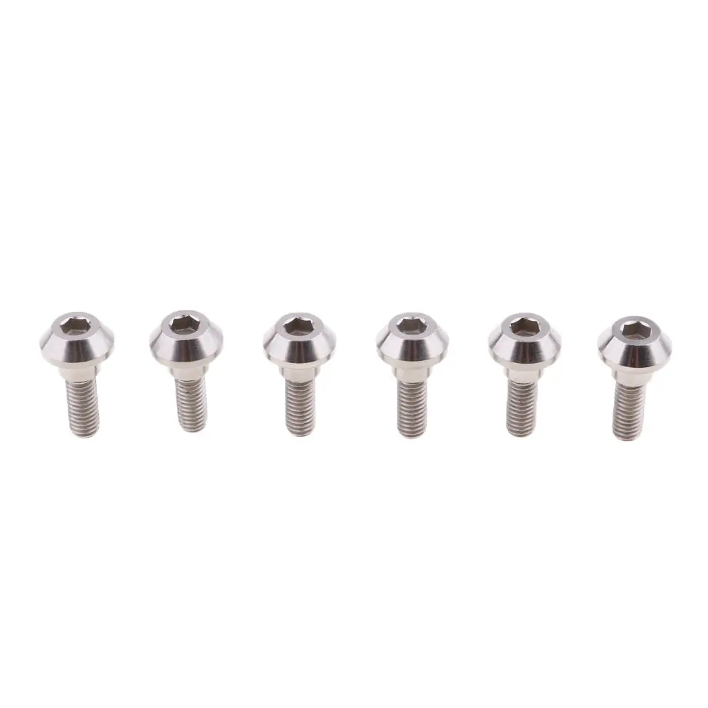 6 Pcs M6 X 20mm Titanium Ti Disc Brake Rotor Bolts For Suzuki GSXR Yamaha R1 Upgrade Kit Save Weight & Never Rust