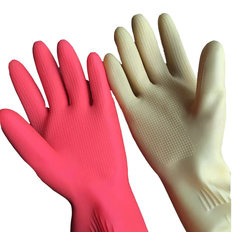 1 Pair Extended Anti-backflow Rubber Household Anti-slip Wear-resistant Kitchen Cleaning Laundry Car Wash Gardening Gloves