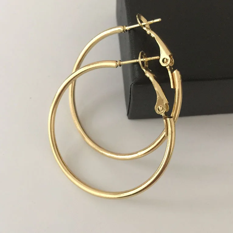 Fashion Jewelry Round Big Hoop Earrings For Women Men Accessories Ear Ring Gold Silver Color 2.5-10cm Earring Hooks Couple Gift