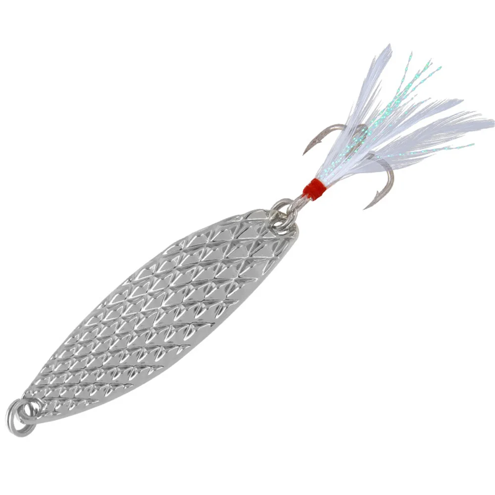 1Pcs Metal Spoon Fshing Lures 7g 10g 15g 20g Spinner Artificial Bait with Feather Treble Hooks Trout Pike Pesca Sequins Tackle