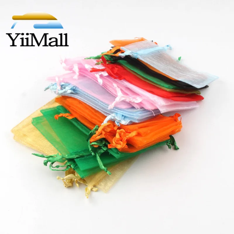 

50pcs 5x7 7x9 9x12 13x18CM Organza Bags Jewelry Packaging Bags Wedding Party Decoration Drawstring Bags Gift Packaging Pouches