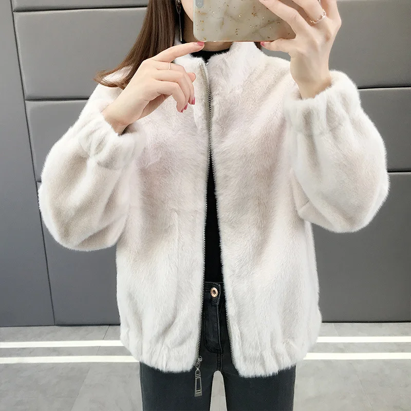 Fashion 2021 Top Women Short Coat Faux Velvet Mink Fur Female Parkar Super Warm Windproof Outdoor Thicken Women's Winter Jacket