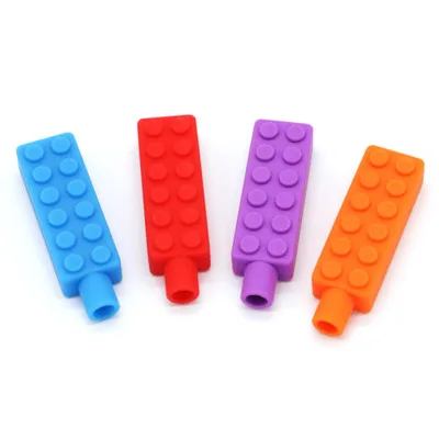 5PCS Silicone Pencil Topper Fun Silicone Baby Teether Pencil Cap Sensory Toy for Kids Children Autism ADHD Chew Tools