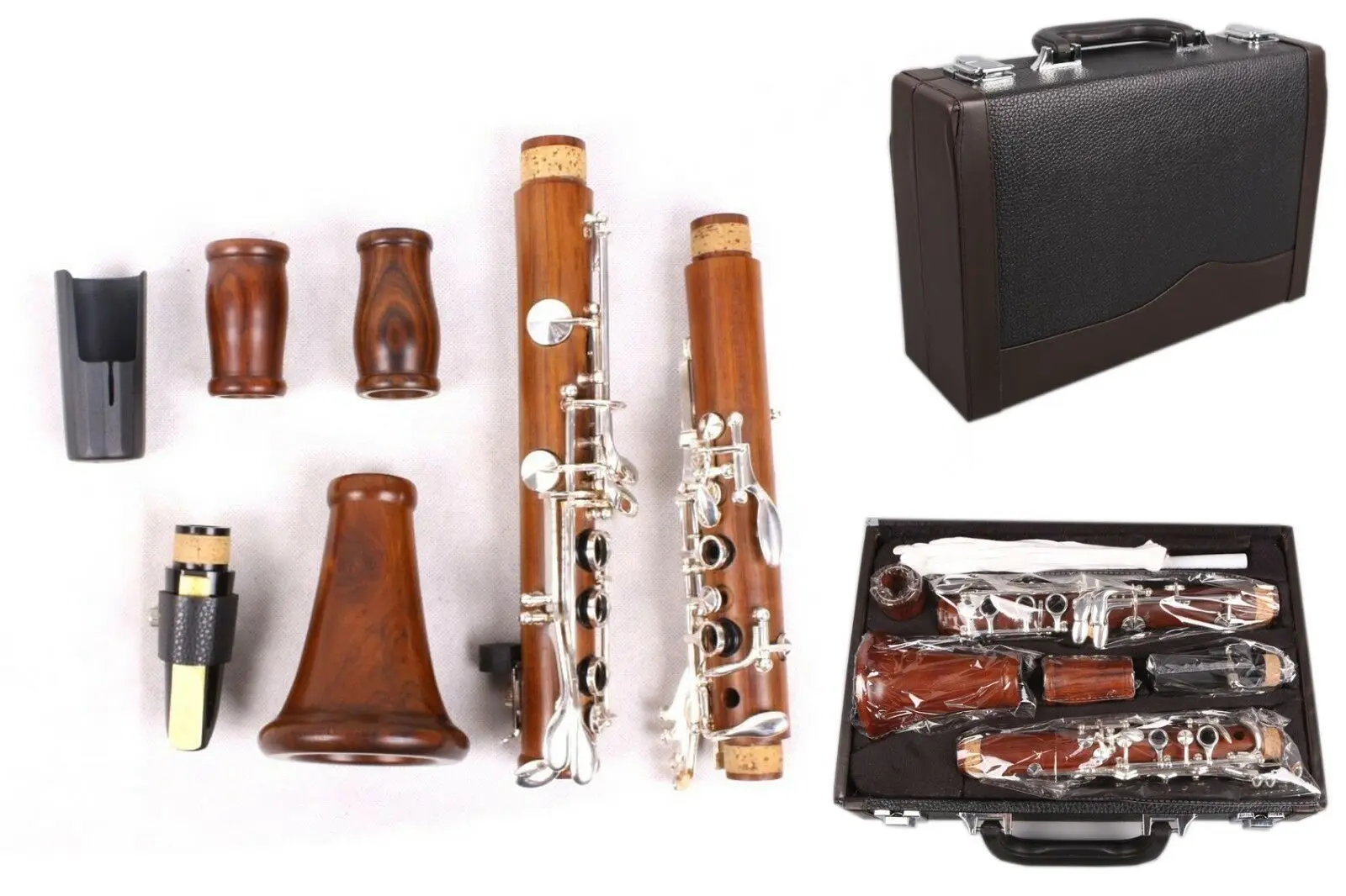 

Advance Professional Rosewood Clarinet Bb key Clarinet Silver Plated Key Case