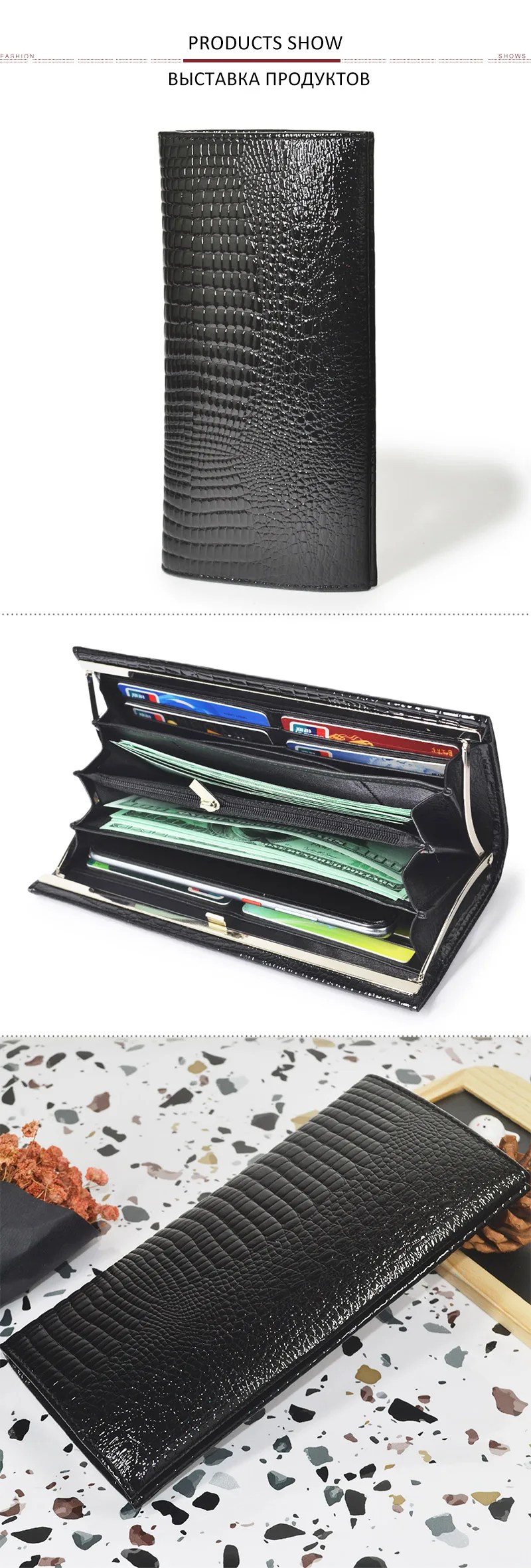 Damen-Geldbörse, dünn, großes Fassungsvermögen, Geldbörsen und Handtaschen, Luxus-Designer-Geldbörse für Damen, Kartenhalter, Geldbeutel, Damen-Clutch – Detail 5