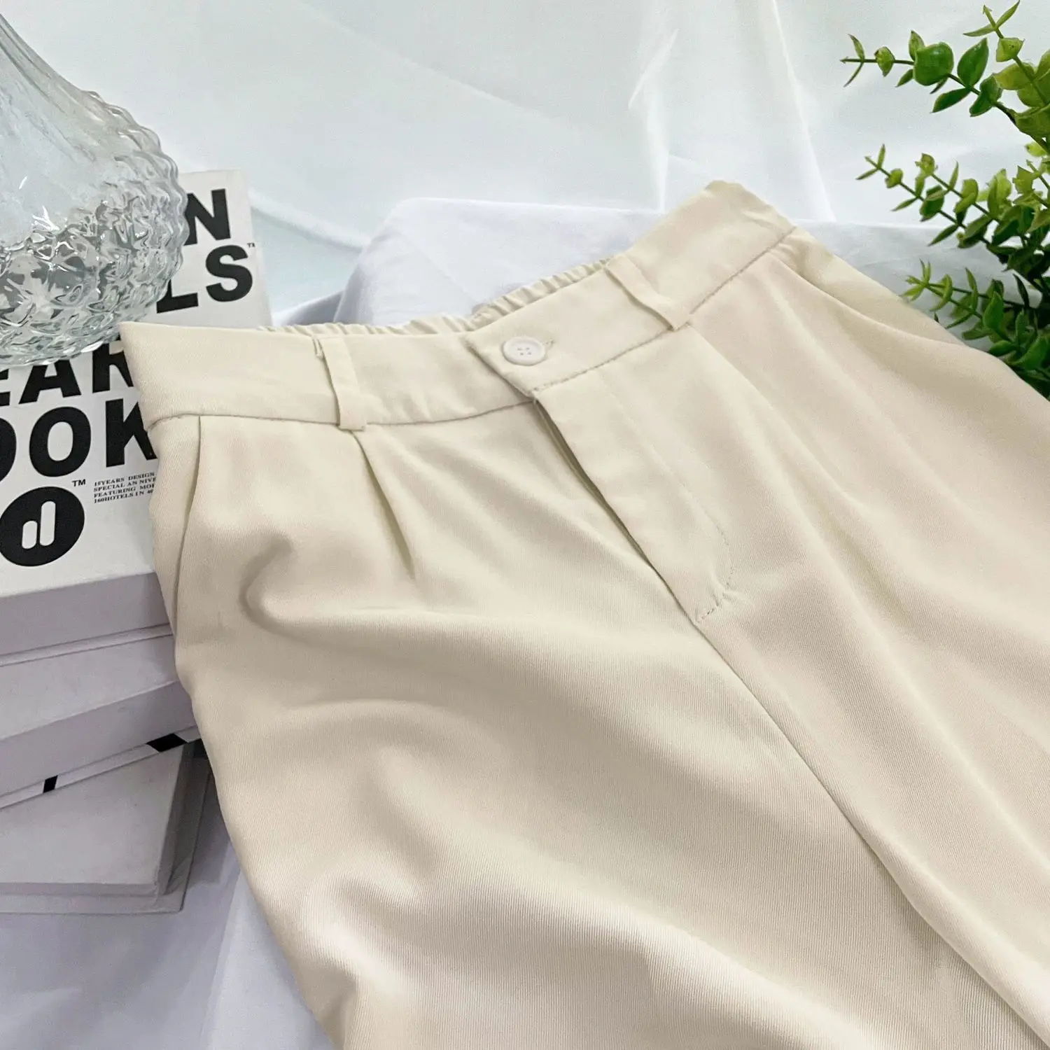 Light-colored Straight Suit Pants Women New Spring and Summer Korean High Waist Slim Ankle Length Trousers Female