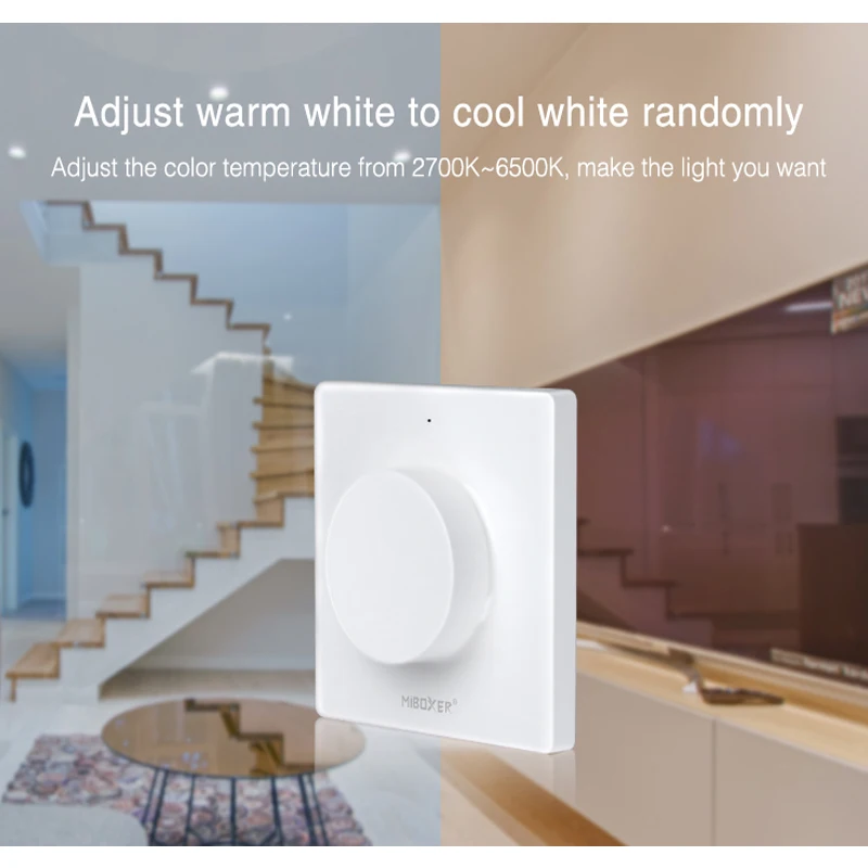 Miboxer K1 Interrupteur Rotatif Panneau Télécommande DC3V Wifi Contrôlable Gradation 2.4GHz Luminosité Couleur Température LED Ampoule