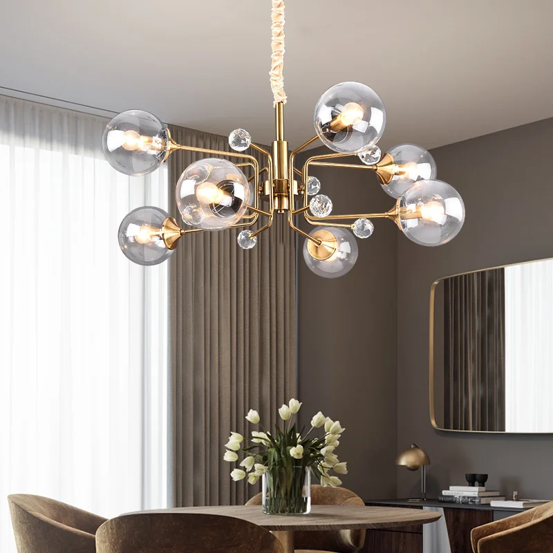 Nordic living room restaurant chandeliers lamp modern creative magic bean molecule ball chandelier clothing store hanging light