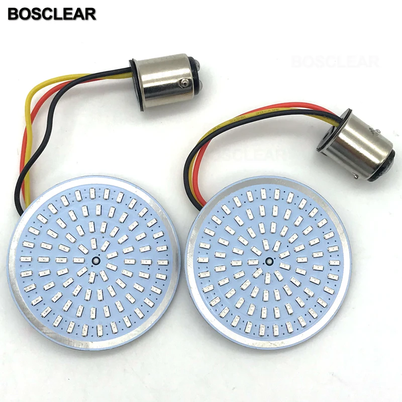 4 pçs led luzes de sinal volta lâmpada cauda luz indicadora freio para harley davidson touring electra tri glide sportster xl883 macio