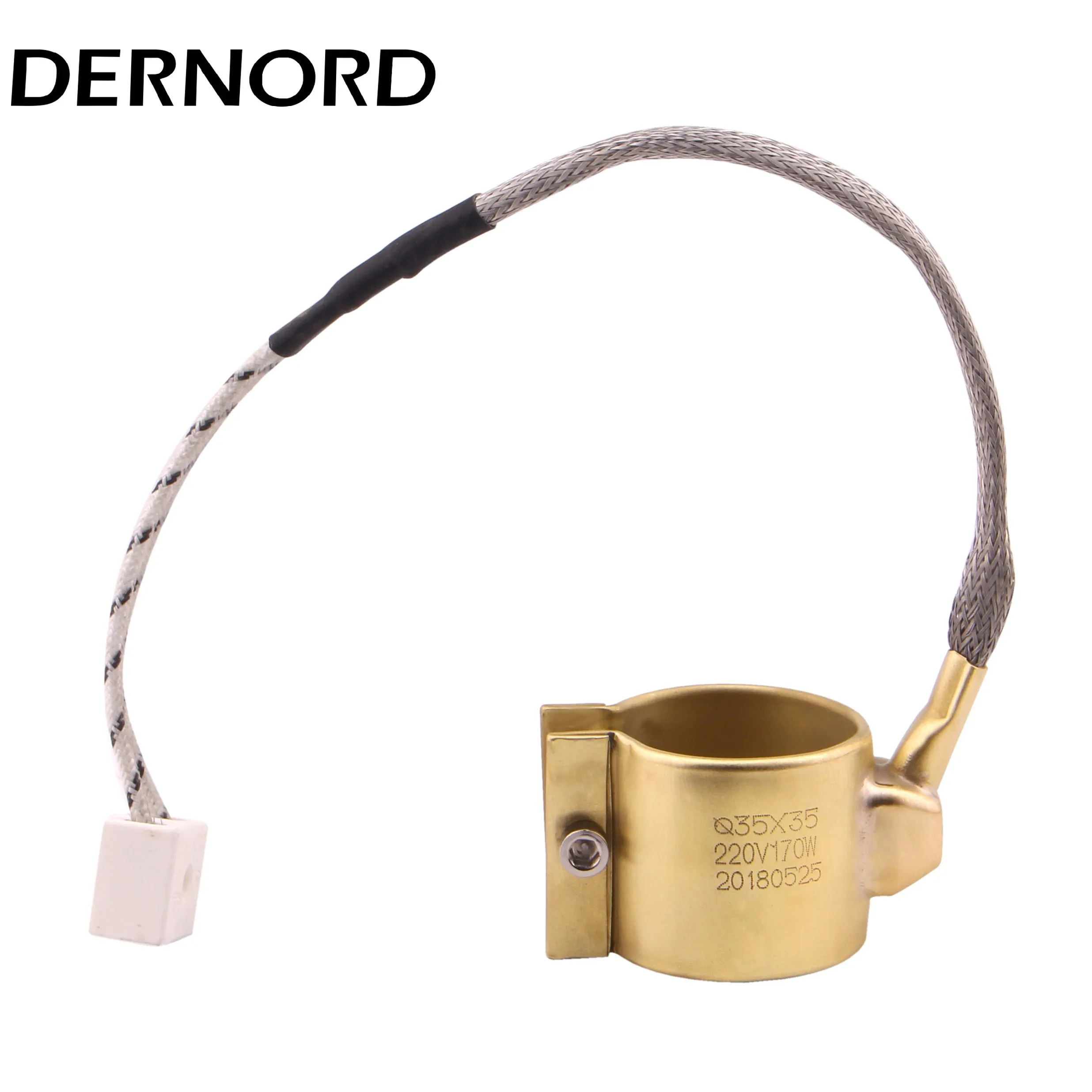 DERNORD 220v/230v Electric Copper Barrel Brass Band Heater for Extruder 280W 250W 230W 170W 130W 60×30/50×30/40×30/30×30mm