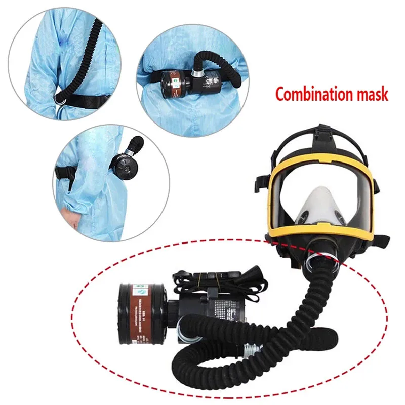 Protective Electric Constant Flow Supplied Air System Gas Mask Respirator Workplace Safety Supplie Full Face Gas Mask Respirator