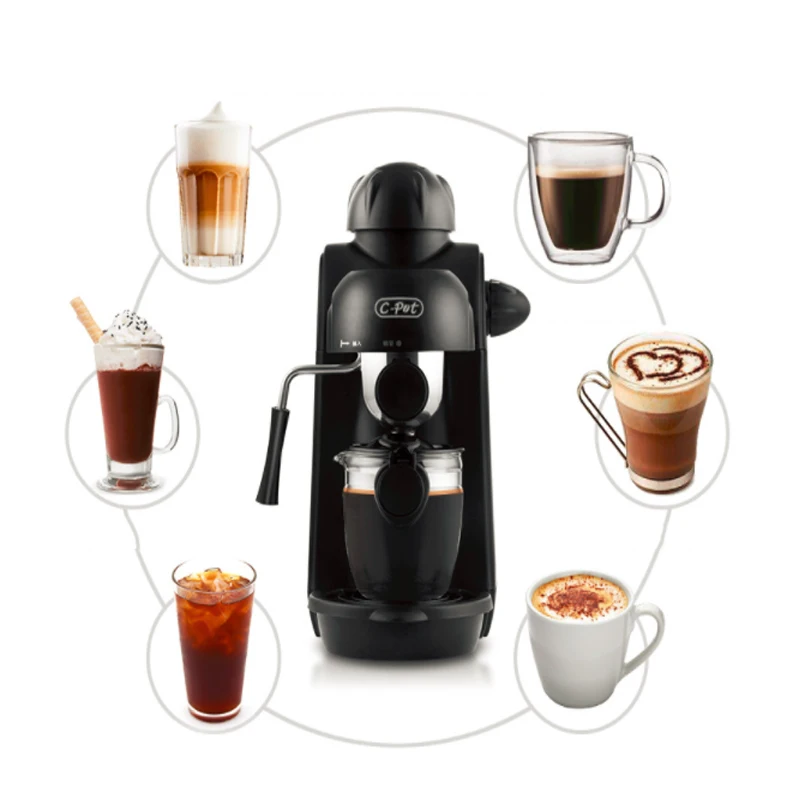 

CRM2008 5bar High pressure steam 0.24L Household mini coffee machine milk foaming portable coffee machine kitchen appliances