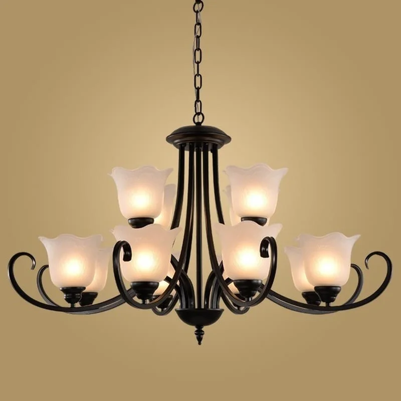 

Modern Retro Chandelier for Kitchen Bedroom Hanging Antique Iron Chandelier American Style BLC9048