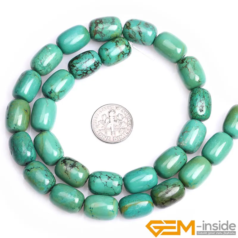 Natural Old Turquoises Drum Spacer Loose Accessorries Mala Beads For Jewelry Making Strand 15 inch DIY Jewelry Bead For Men Gift