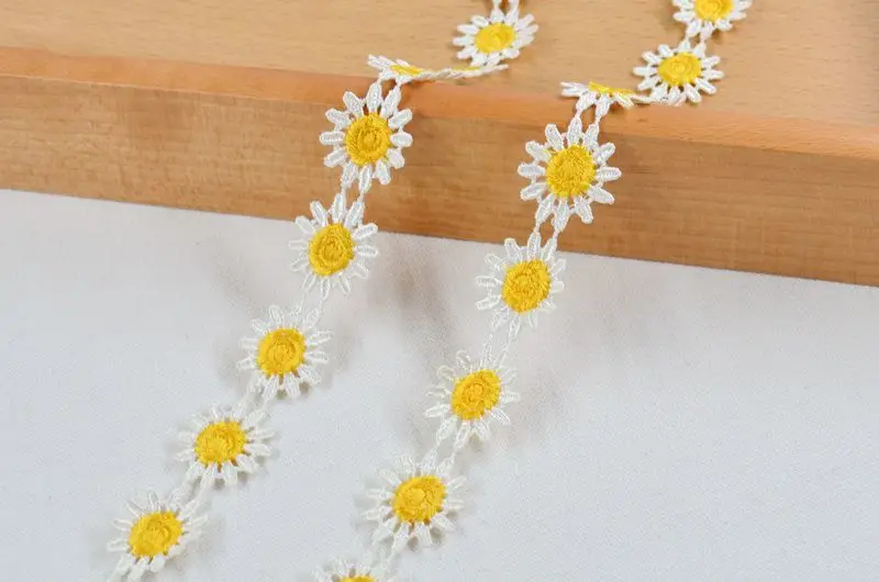 2.3cm Wide Exquisite Sunflower Flower Fine Lace Ribbon DIY Clothing Skirt Hat Wallet Sewing Accessories Pet Toy Clothes Trim