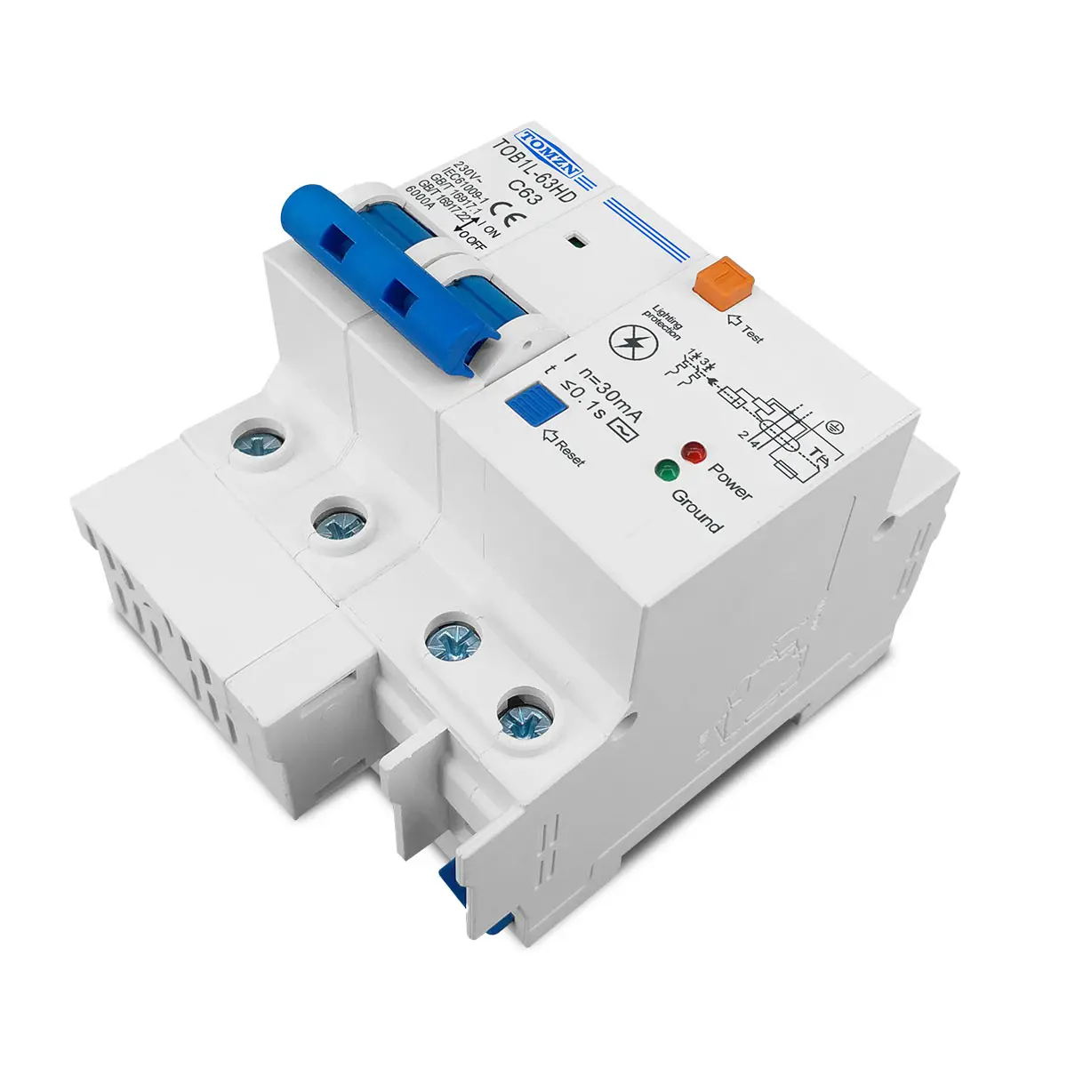 Residual current circuit breaker Main switch with surge protector RCBO MCB with Lightning protection SPD