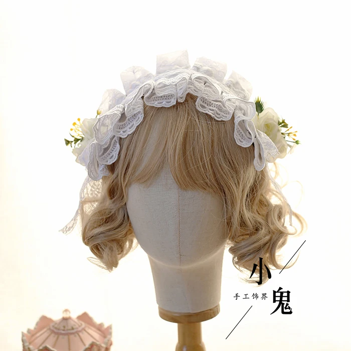 Original Lolita Flower Wedding Hair Accessories Dress All-Match Headdress Cos Japanese Rozen Maiden Rose KC Hair Band