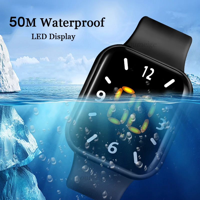 Men Digital Watches Mens 2023 Sports LED Watch for Men Women 50M Waterproof LED Wristwatches Electronic Clock Relogio Masculino