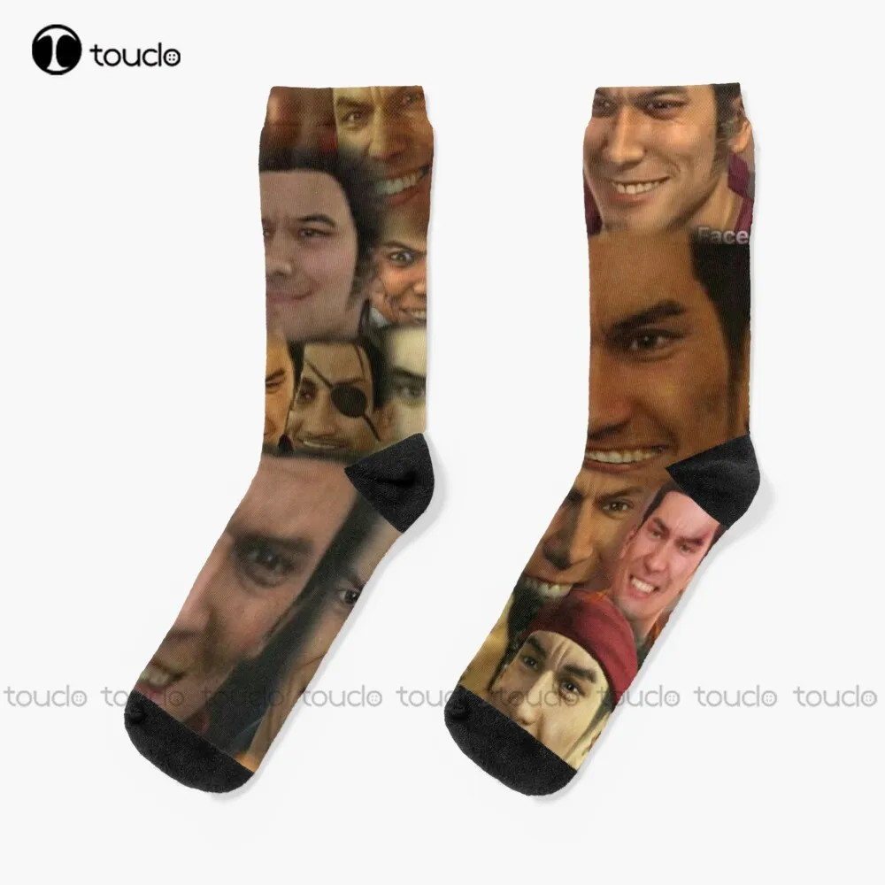 Happy Kazuma Kiryu :) Socks White Long Socks Personalized Custom Unisex Adult Teen Youth Socks 360° Digital Print Fashion New