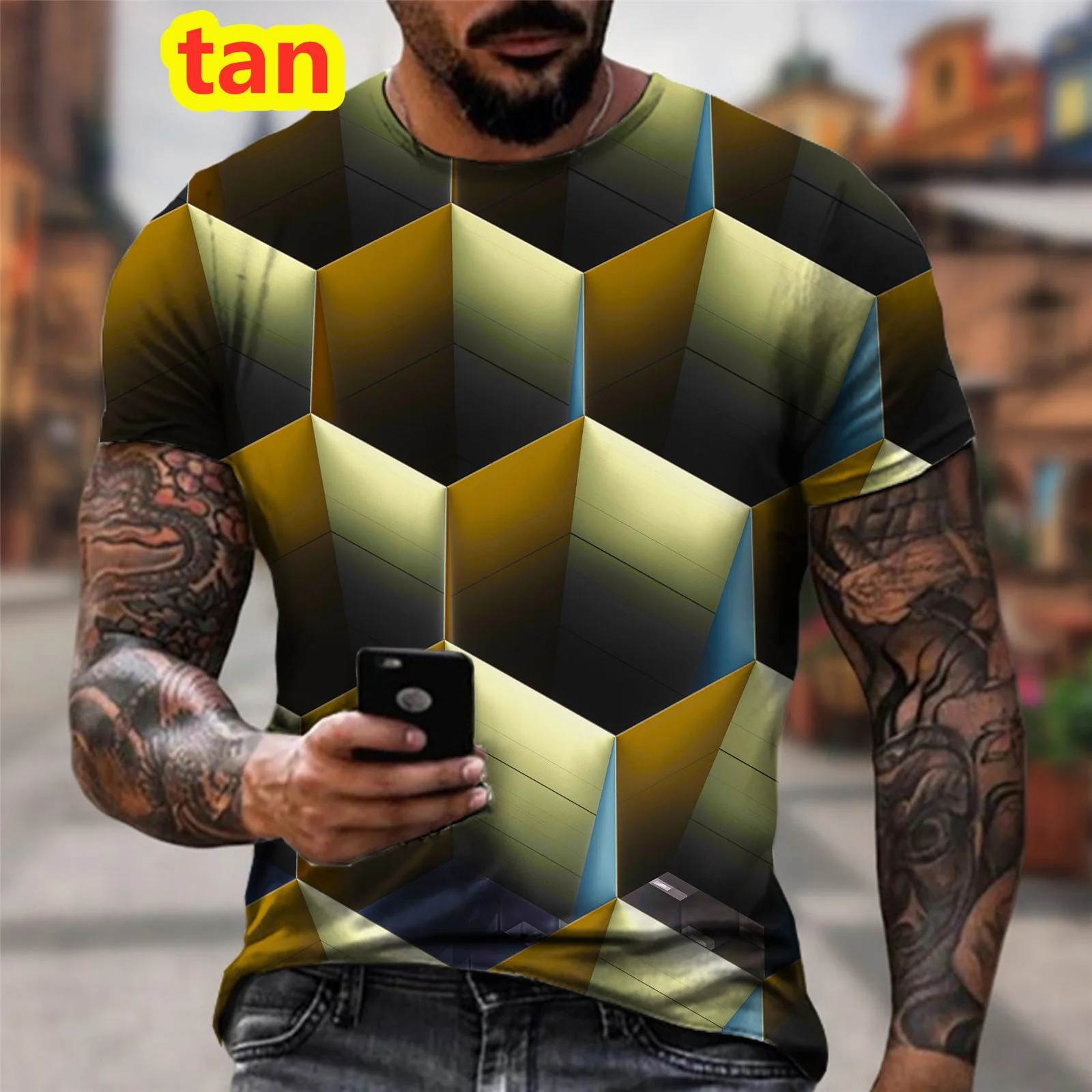 Moda unisex z nadrukiem 3D Vertigo T Shirt Zabawna koszulka z krótkim rękawem Mężczyźni/kobiety Topy Pullover