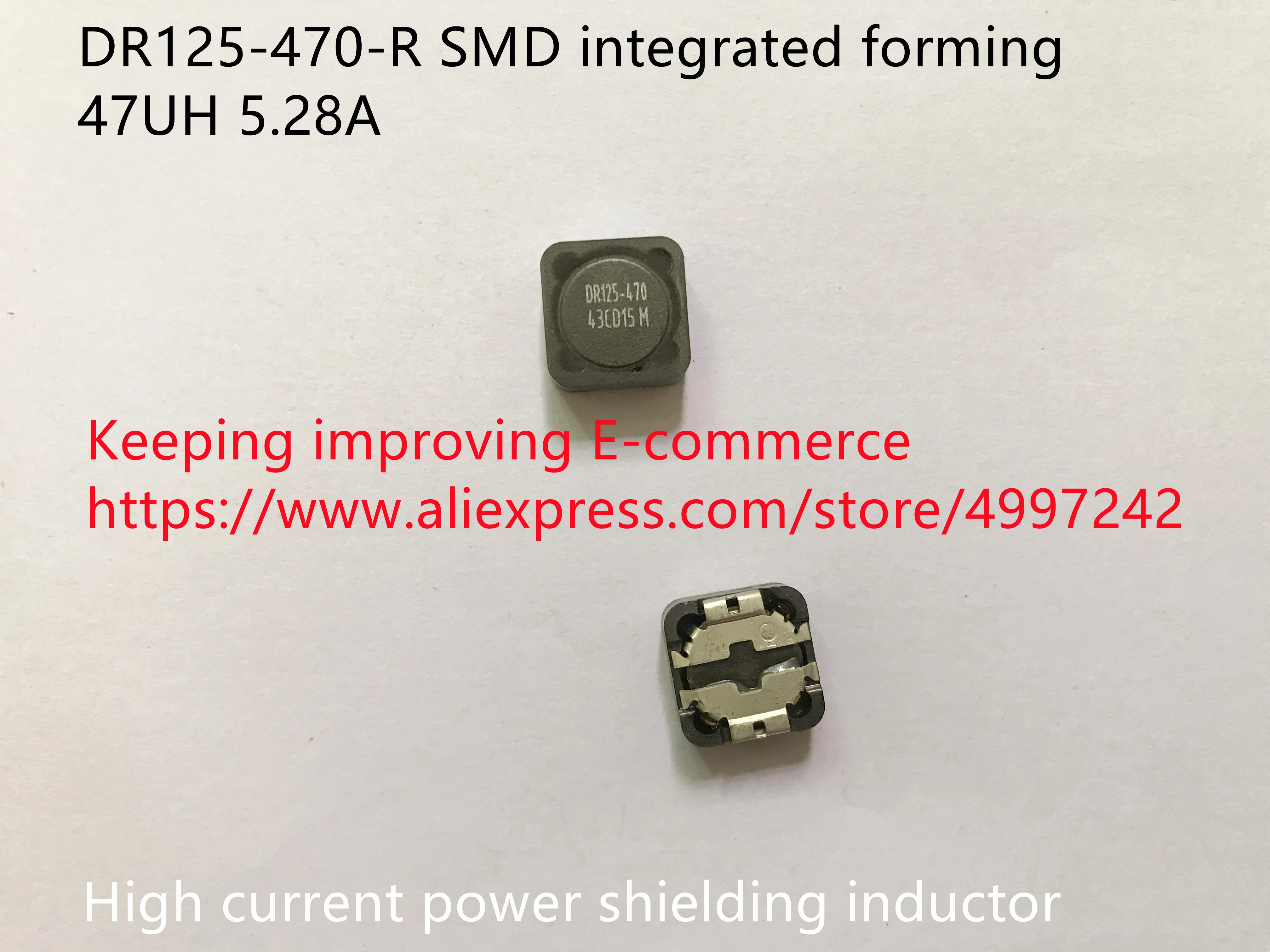 

Оригинальный новый 100% интегрированный SMD формовочный 47UH 5,28A сильноточный экранирующий индуктор DR125-470-R