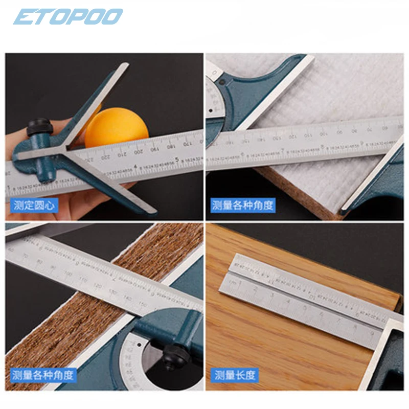 0-180 degree Universal level protractor Combination Square Set esquadro Right Angle  Ruler Set Measuring Tools