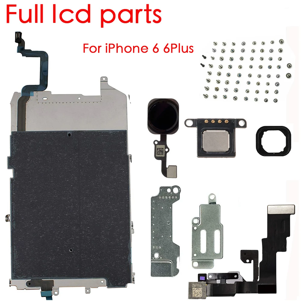 completely set parts for iPhone 6 front rear camera home button key charging dock power volume flex cable WIFI GPS loudspeaker