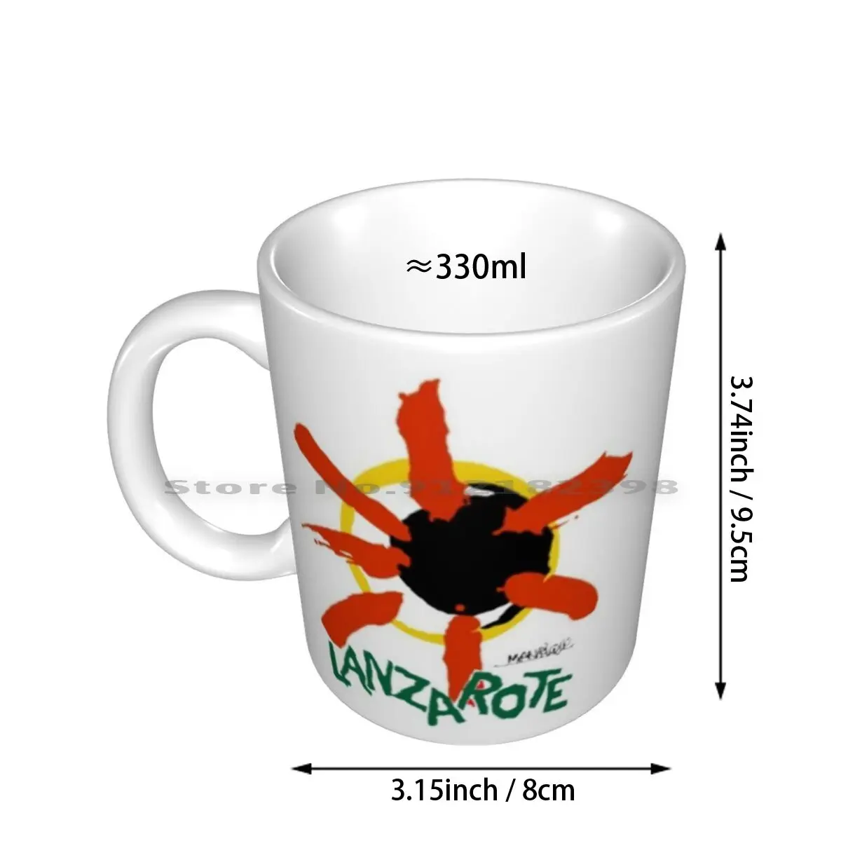 Lanzarote Manrique Sun Symbol Logo Ceramic Mugs Coffee Cups Milk Tea Mug Icimages Lanzarote Lanza Canary Islands Canaries Spain