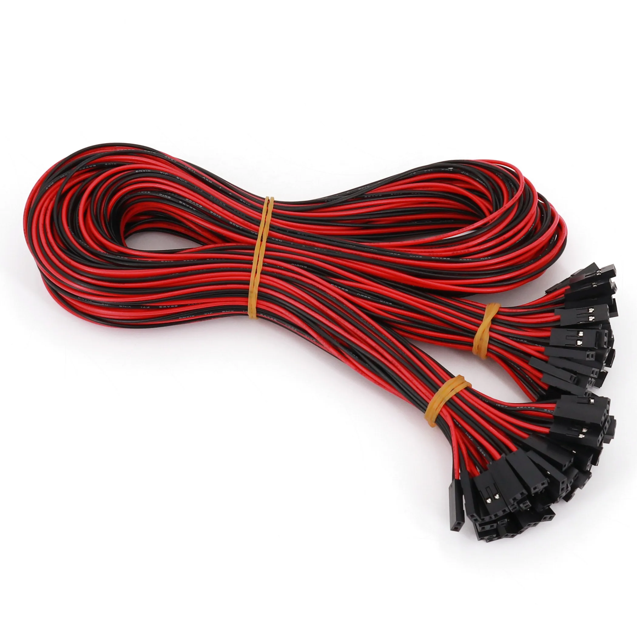 50Pcs 2Pin Female To Female Pitch 2.54mm 70cm Dupont Jumper Wire Connector 26AWG For 3D Printer