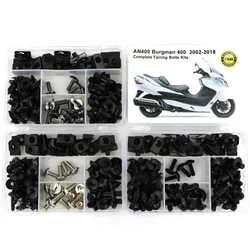 Fit For Suzuki AN400 Burgman 400 2002-2018 Motorcycle Complete Full Fairing Bolts Kit Fairing Clips Nuts Body Screws Steel