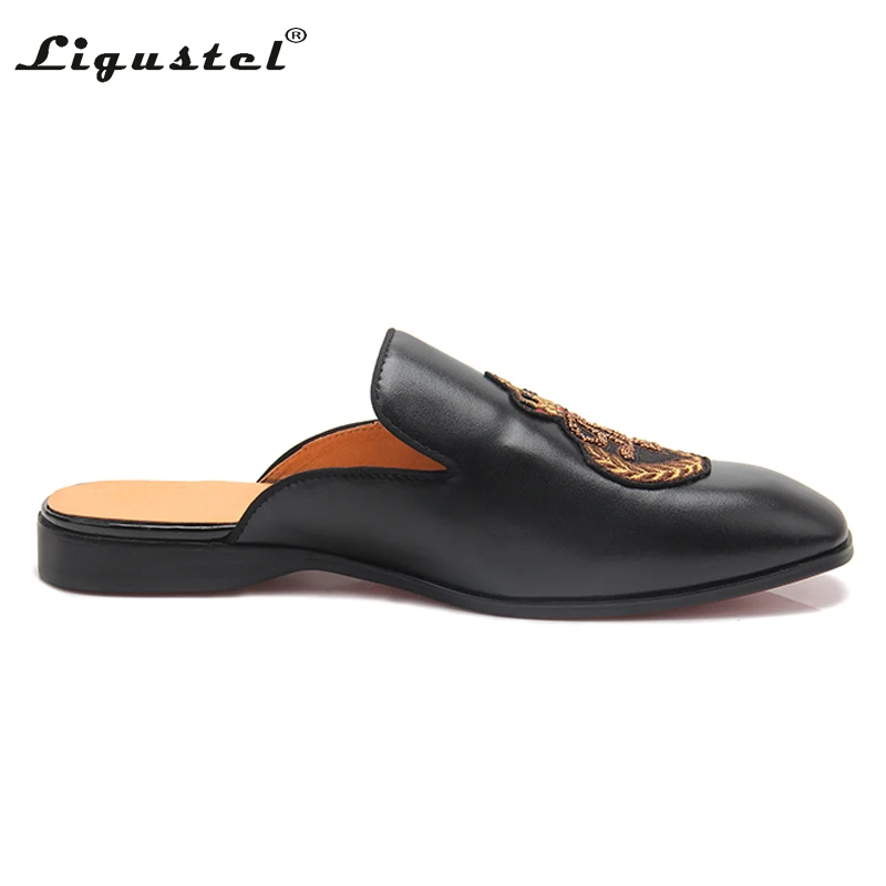 Ligustel Shoes Man Original Flats Leather Loafers Black Shoe Man Summer Party Casual Red Bottom Shoes for Men with Plus Size 13