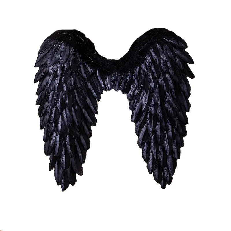 

Black Red Pink White Angel Feather Wings Holiday Party Decoration Props Scene Layout Kids Women Girls Catwalk Performance Show