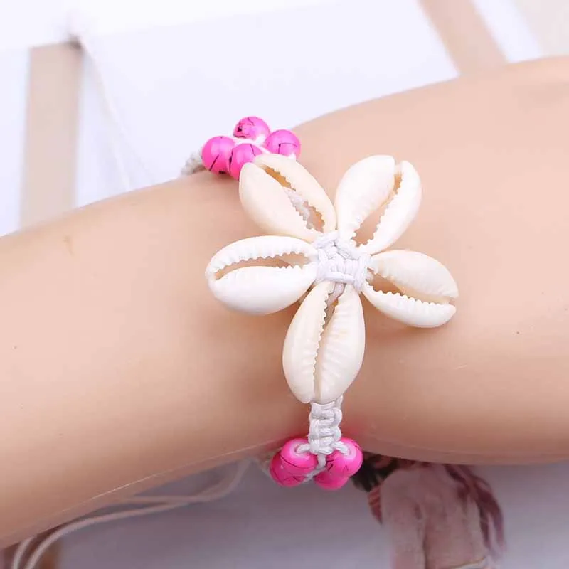 New Fashion Knit Shells Bracelets for Women Handmade Hand Jewelry Bohemian Beach Bracelet Femme Jewelry pulseras mujer moda