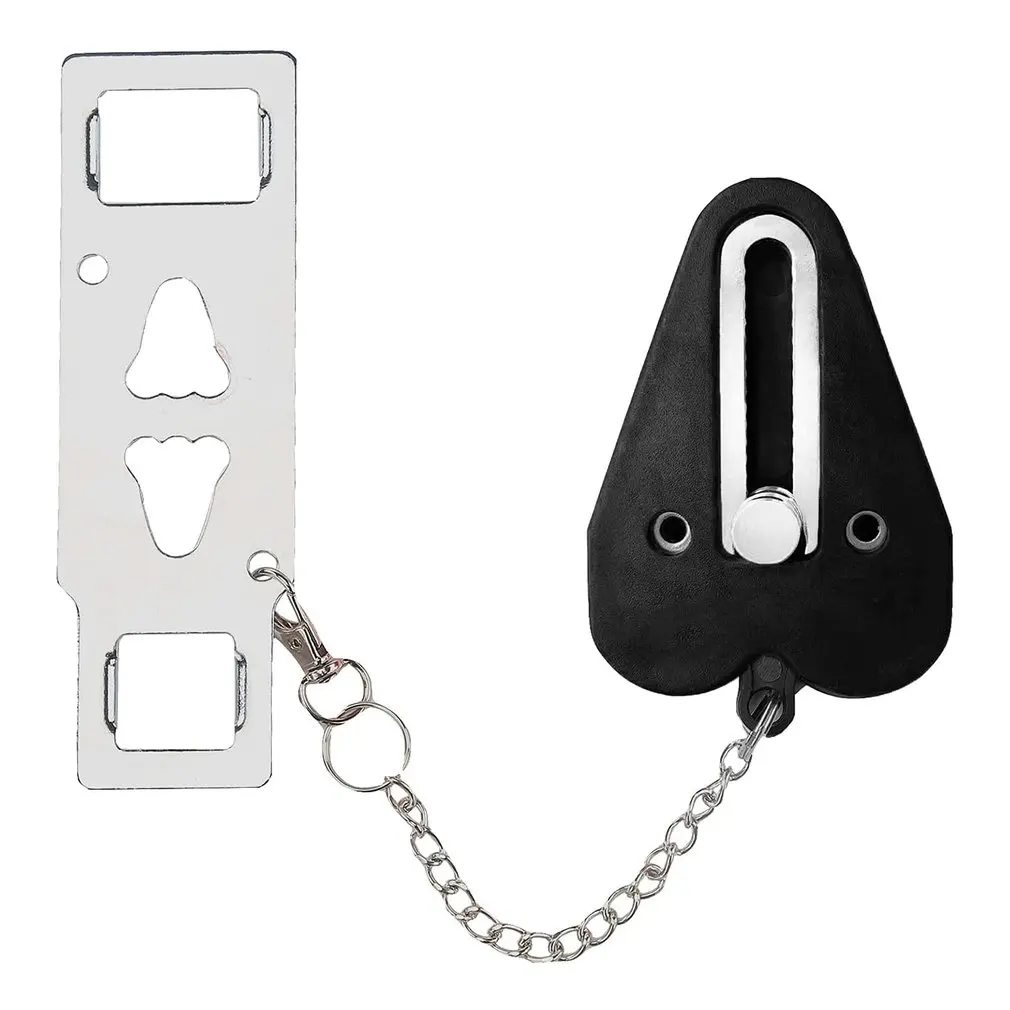 Cerradura de puerta portátil Cerradura de puerta de seguridad de viaje Viaje familiar Hotel Apartamento Habitación Cerradura de puerta antirrobo Hebilla de autodefensa