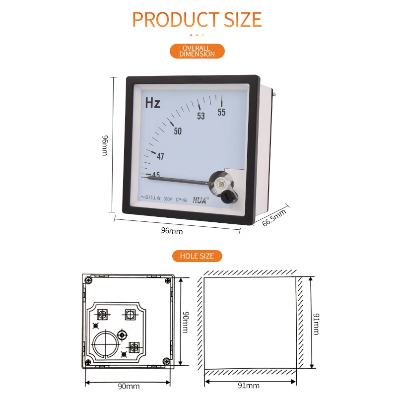 CP-96 AC Frequency table / Hz meter /Herzt meter 45-55Hz 45-65Hz 55-65Hz