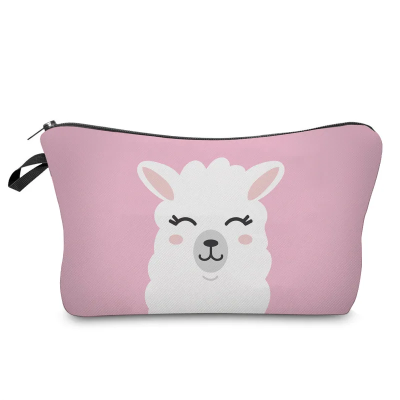 Digital Printing Cosmetische Tas Alpaca Patroon Clutch Bag Lady Multifunctionele Reizen Opbergtas Wc Tas Lippenstift Zak