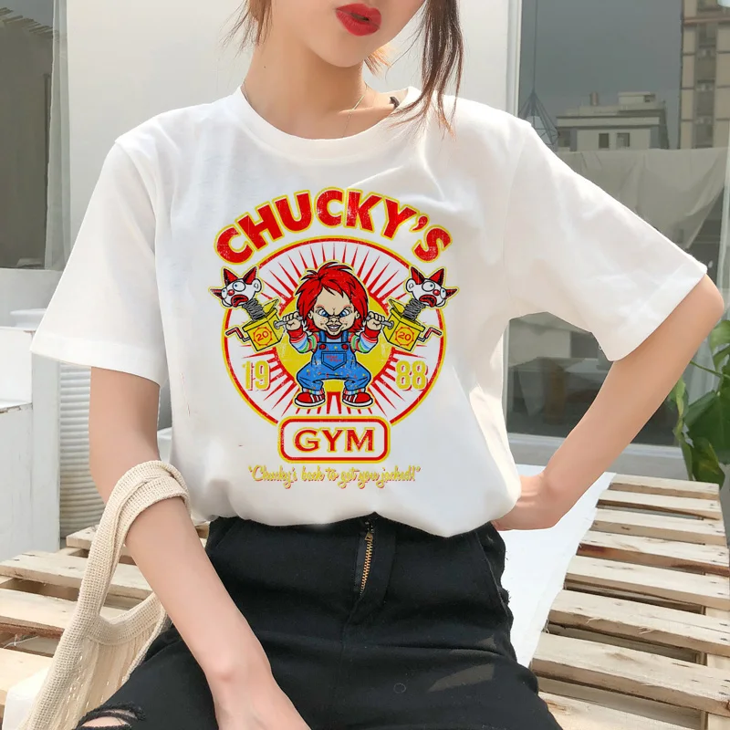 chucky t shirt Horror High cool women top Quality new streetwear tee t-shirt fashion ulzzang female shirts femme  tshirt