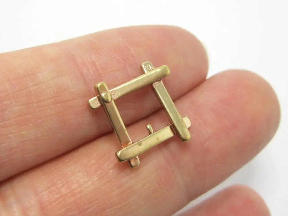 

2pcs Brass Charm, Square Pendant With Pearl Setting, 13.4mm, Geometric Brass Findings, Jewelry Making R872