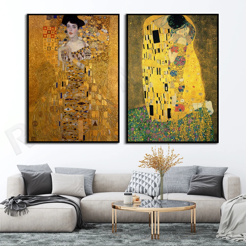 The Kiss of Gustav Klimt, Portrait of Gustav Klimt Adele, Exhibition Posters, Gustav Klimt Art, Gallery Posters, Living Room Dec