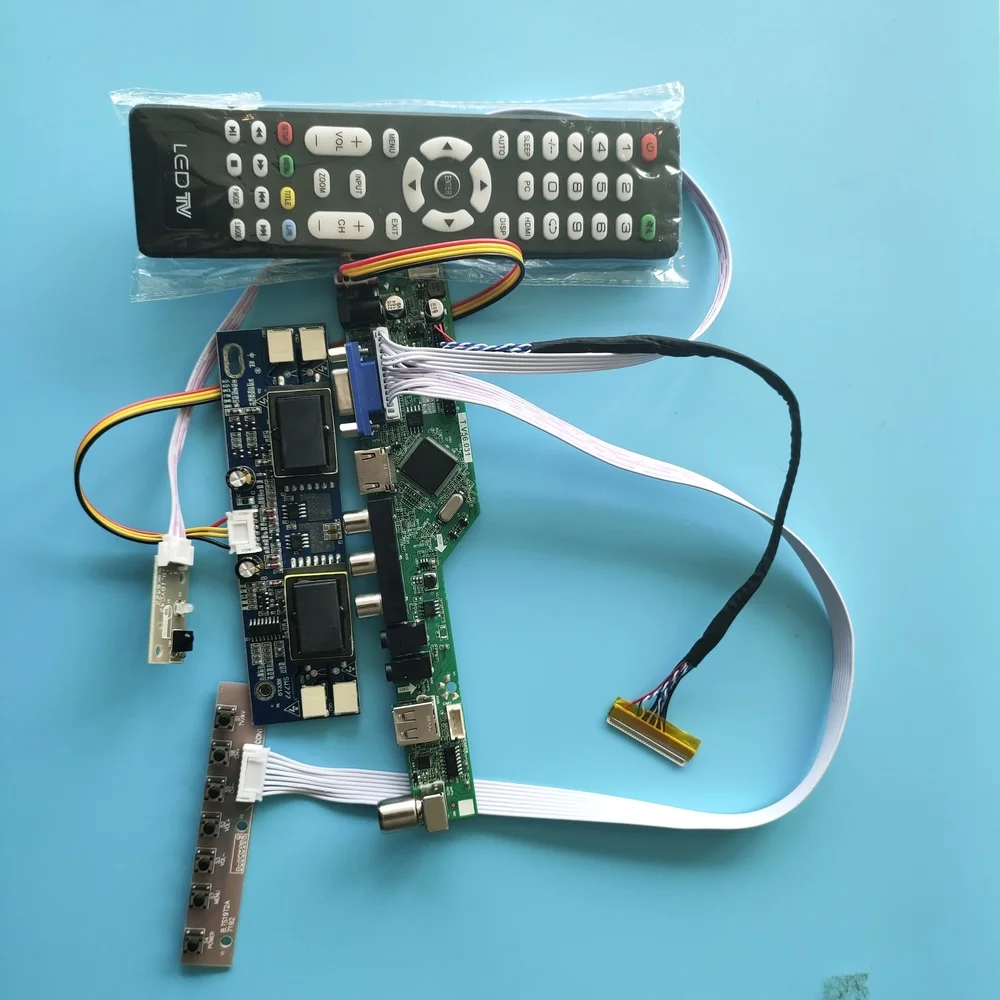 

TV56 Controller Board for MT190AW01 30pin AV TV card PANEL Screen monitor kit LCD 1440×900 19" 4 lamps USB