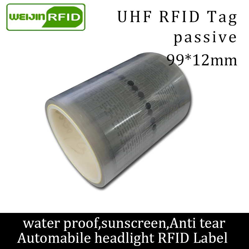 RFID tag UHF sticker automobile headlight EPC 6C 915mhz868mhz860-960MHZ M4QT waterproof adhensive passive RFID Windshield label