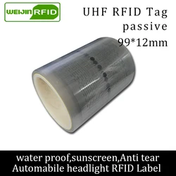 RFID tag UHF sticker automobile headlight EPC 6C 915mhz868mhz860-960MHZ M4QT waterproof adhensive passive RFID Windshield label