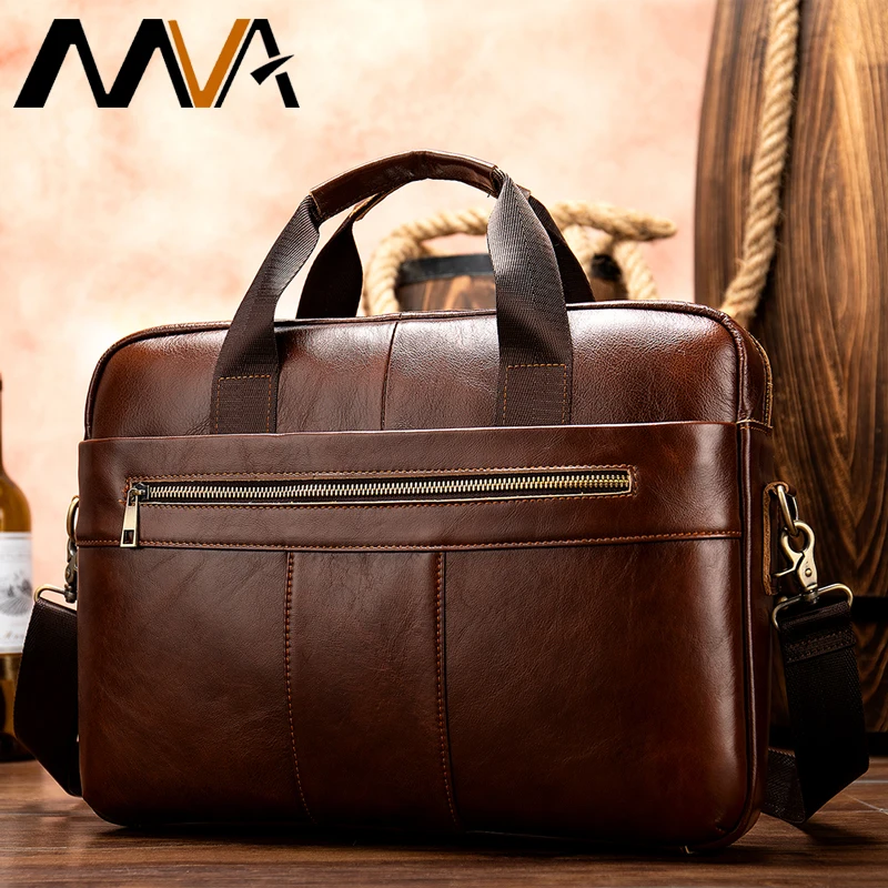 

Bag Men's Genuine Leather Briefcase Men Messenger Bags Mens Leather Laptop Bag Mens Business Handbag Shoulder Bags for Men 8523