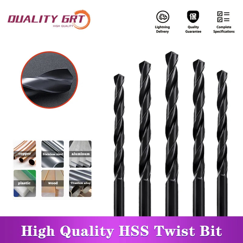 

Q.Grt HSS Twist Drill Bit High Speed Steel Drill Bits Set Hole Cutter Drill Bit For Stainless Steel Wood Metal Machine bit