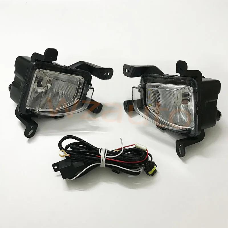 WZAUTO 1set Front Bumper Fog Light Fog Lamp Cover With Wire Harness Kit For Changan CS35 Plus 2018 2019 2020