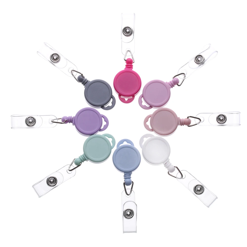 Cordón retráctil de Color para identificación, etiqueta de nombre, soporte de tarjeta, carretes, llavero, Clips de cadena antipérdida, suministro escolar y de oficina, 1 unidad