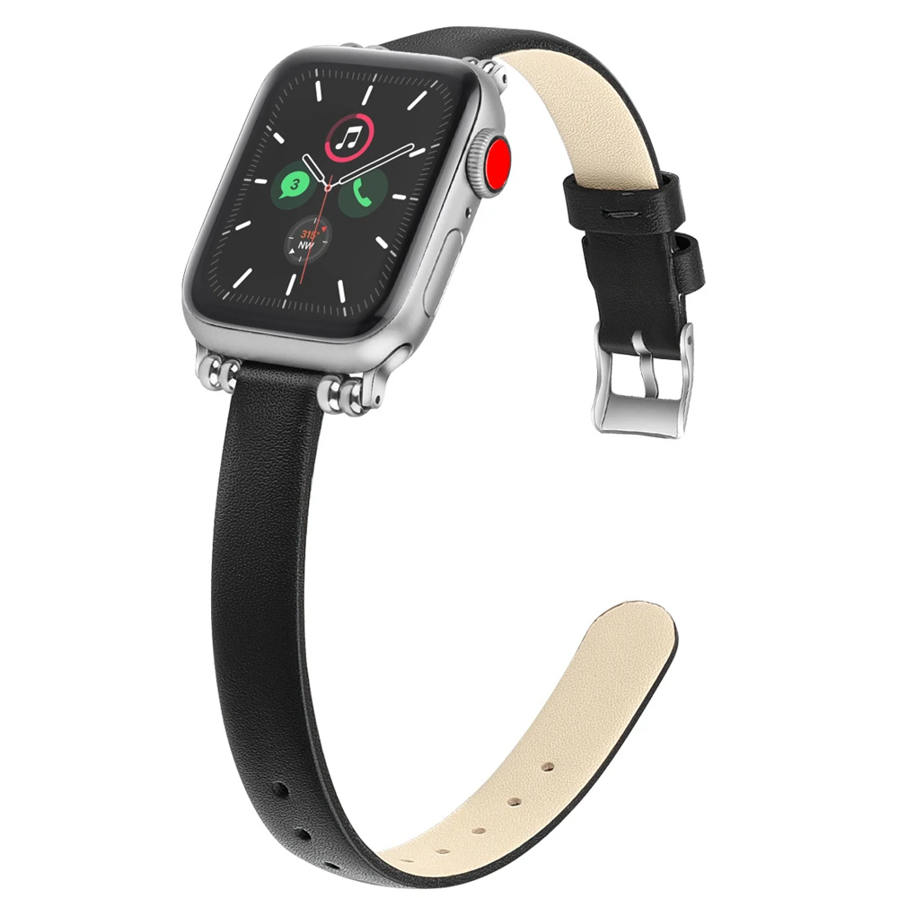 

Leather correa for apple watch 3 band 38mm 40mm Thin Wristband for iWatch bracelet Series 5 4 3 2 strap 44mm 42mm pulseira belt