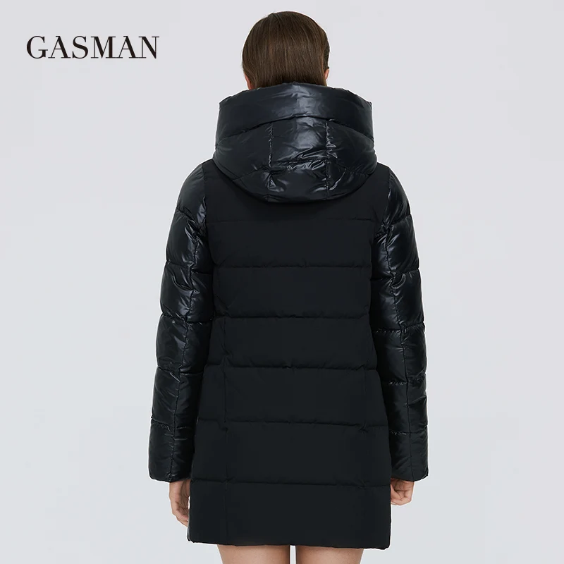 Gasman 2022 jaqueta de inverno das mulheres novo longo quente bege para baixo parka casaco coleção moda feminina outwear feminino elegante jaqueta